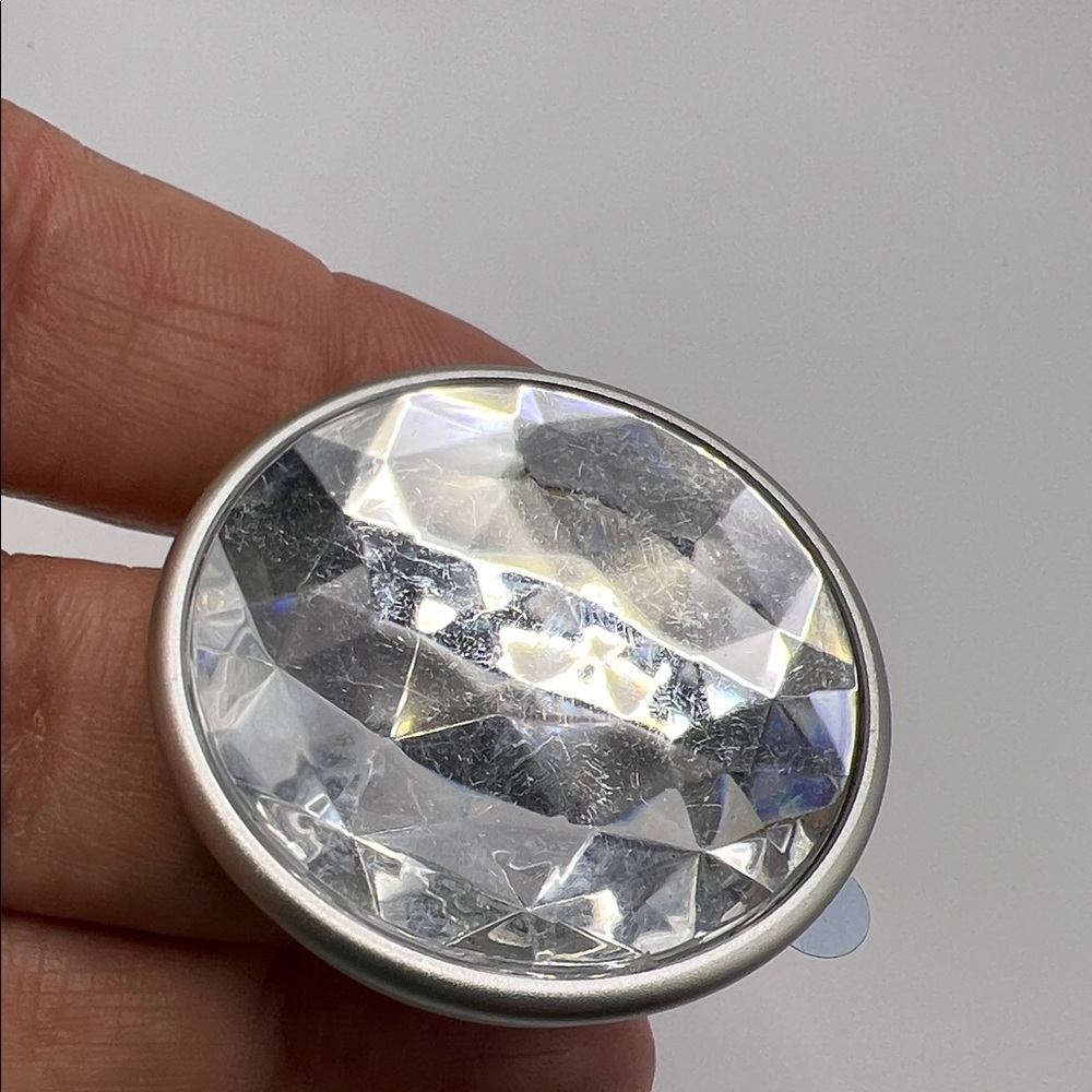 Popsockets Clear Crystal Diamond Faceted Round Cell Phone Grip NEW - Picture 6 of 8